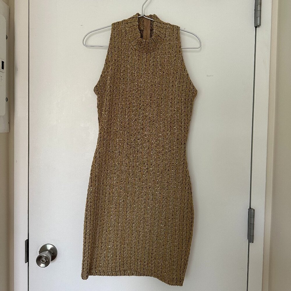 Gold Vintage Mini Party Dress